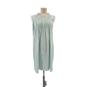 Feraud Paris Nightgown Lace Cotton Light Blue Size UK 16